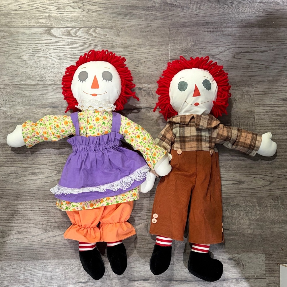 Handmade Raggedy Anne and Andy Dolls